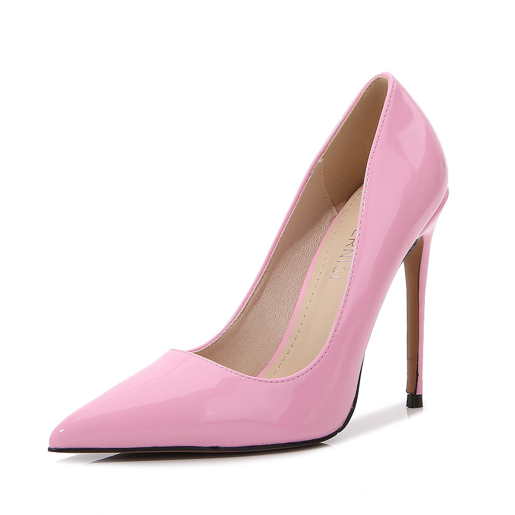 European and American Plus Size Pointed Toe12cm sissy High Heels Stiletto