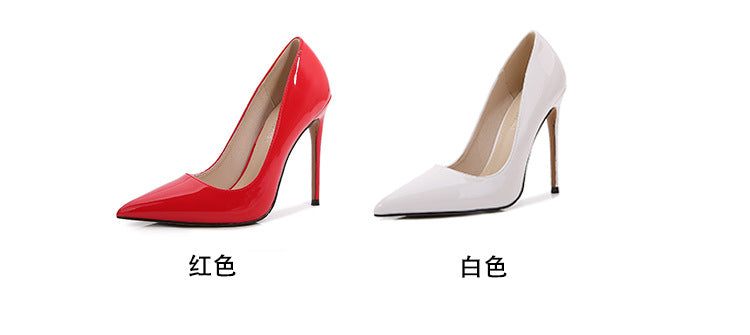 European and American Plus Size Pointed Toe12cm sissy High Heels Stiletto