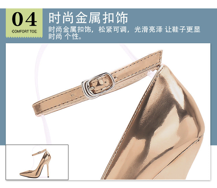Europe and America sissy Professional Pointed Toe Large Size Heels Thin Heel Model Host Single Shoes Women AliExpress Fashion