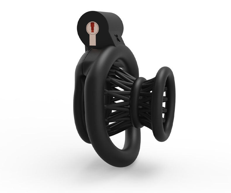 JSSMATE Nylon Negative Small Waist Fish Basket Chastity Lock Chastity Device