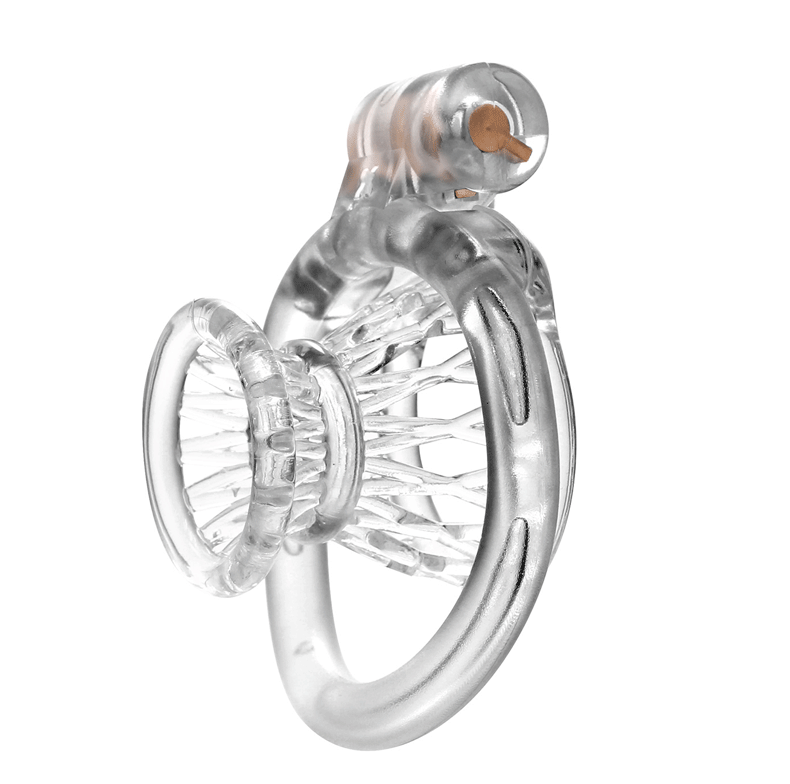 JSSMATE Nylon Negative Small Waist Fish Basket Chastity Lock Chastity Device