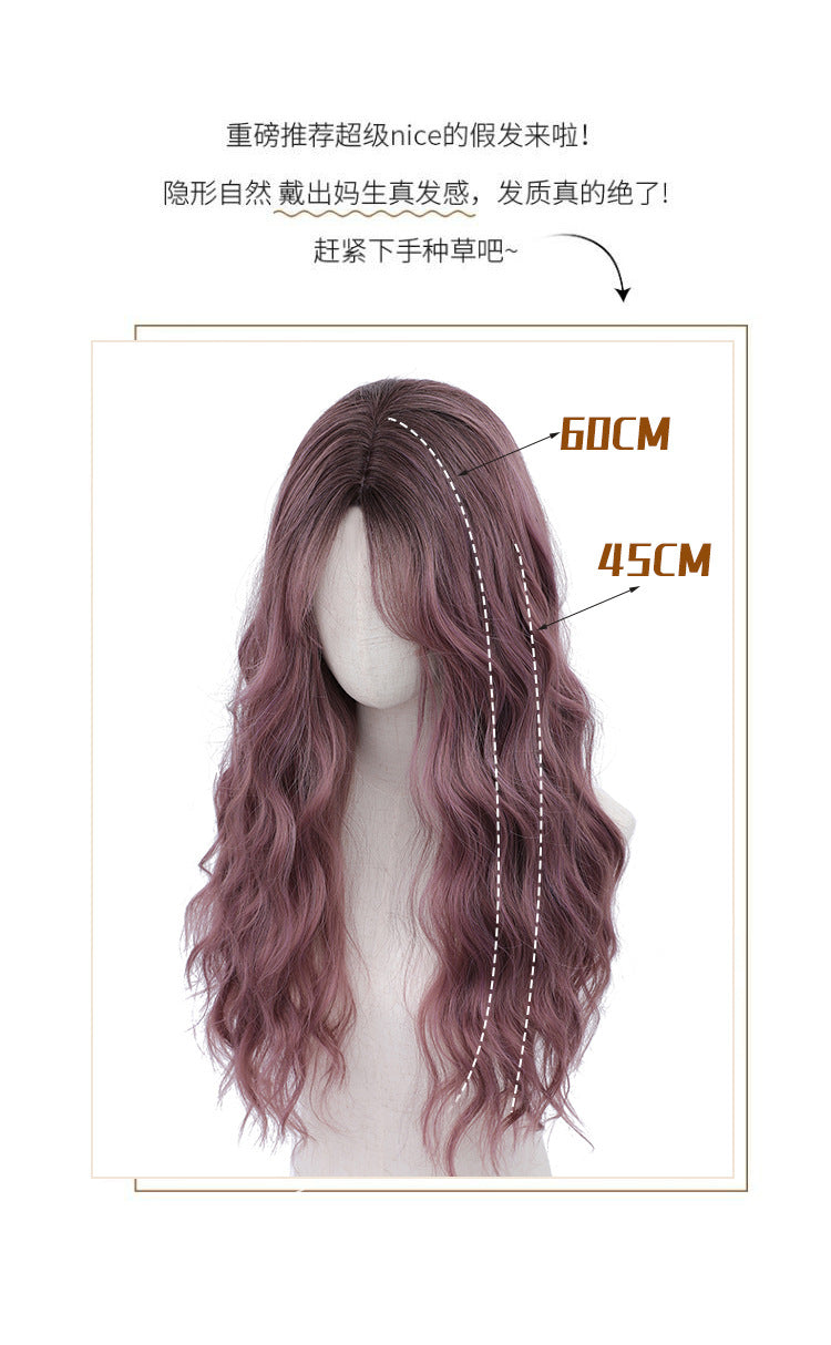 European and American Full Wig Cross-Border Amazon Women's Long Curly Water Wave Eight-Character Bangs lolita Wig Export
