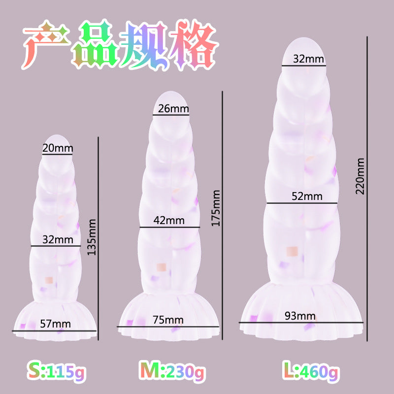 Japanese Style Women's Luminous Crystal Braided Irregular Anal Plug sm Sexy Adult Products Back Court Wear Jelly Dildo