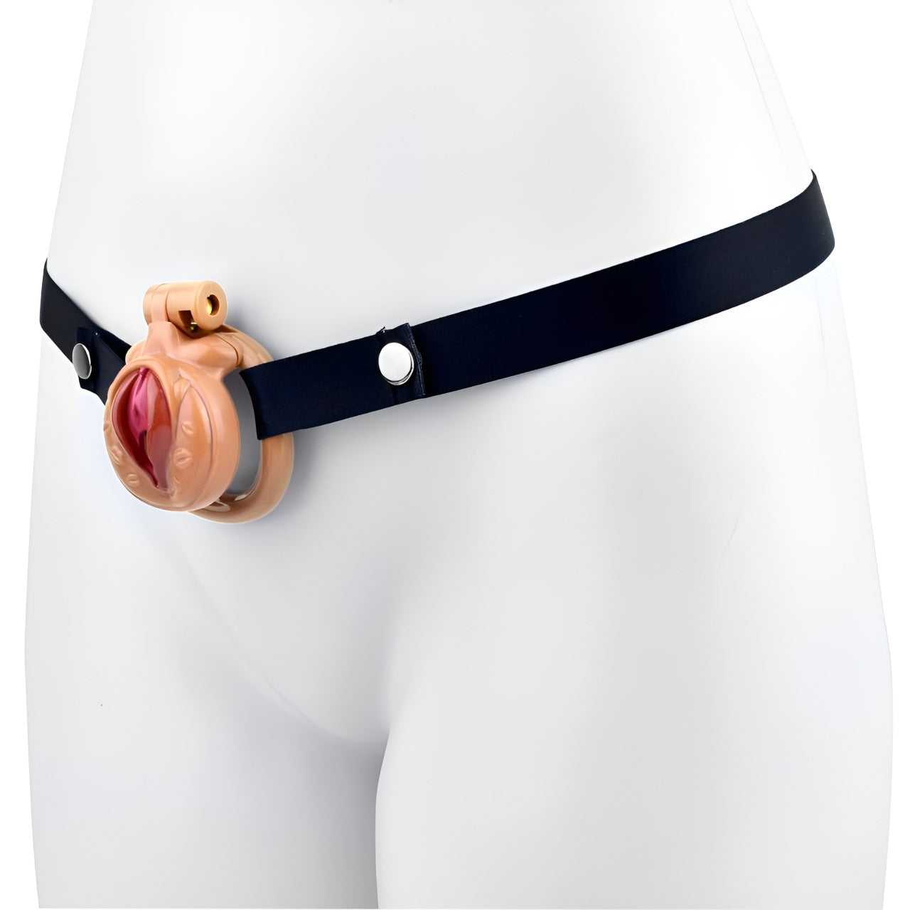 FRRK-3212Transvestite Pink Wearing Chastity Lock ABS Resin CB Bird Cage Miniature Lock Elastic Belt Set