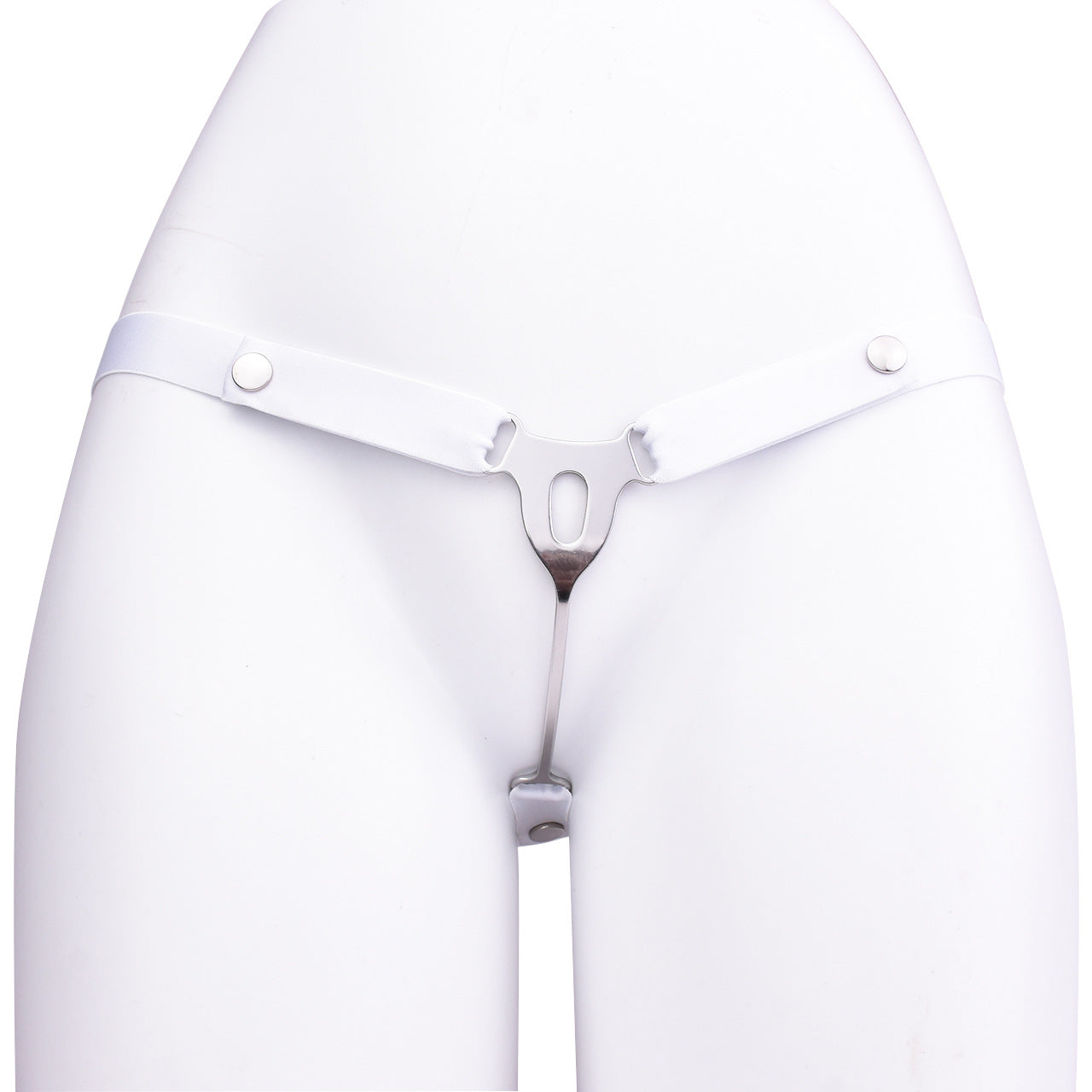 FRRK Imitation Penis Cage Metal Flat Chastity Lock Male Transvestite Penis Compression Restraint Curved Hook Patch Type Pot Lid Lock
