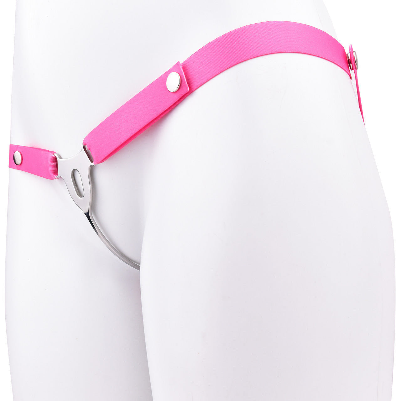 FRRK Imitation Penis Cage Metal Flat Chastity Lock Male Transvestite Penis Compression Restraint Curved Hook Patch Type Pot Lid Lock