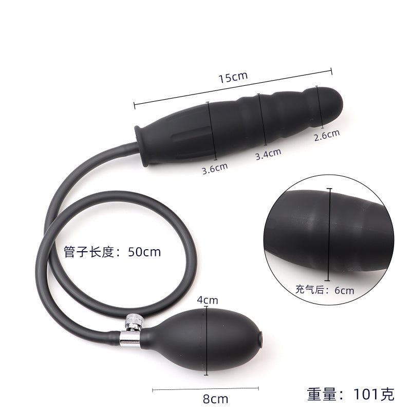 Inflatable Anal Plug Male Sex Toy Anal Masturbation Supplies Outdoor Chrysanthemum Anal Silicone Back Chamber Development Anal Expander