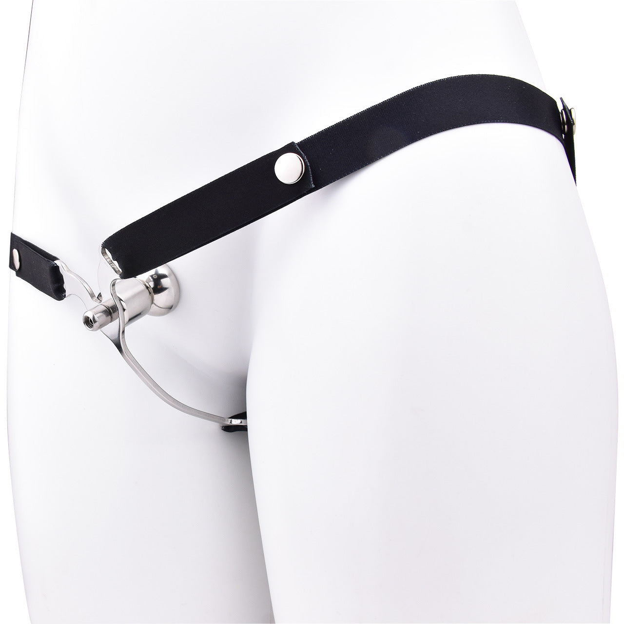 FRRK Imitation Penis Cage Metal Flat Chastity Lock Male Transvestite Penis Compression Restraint Curved Hook Patch Type Pot Lid Lock