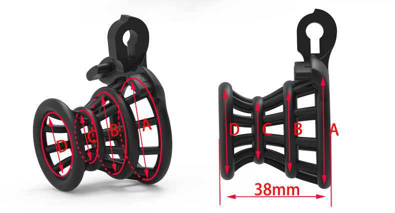 JSSMATE Nylon Negative Small Waist Fish Basket Chastity Lock Chastity Device