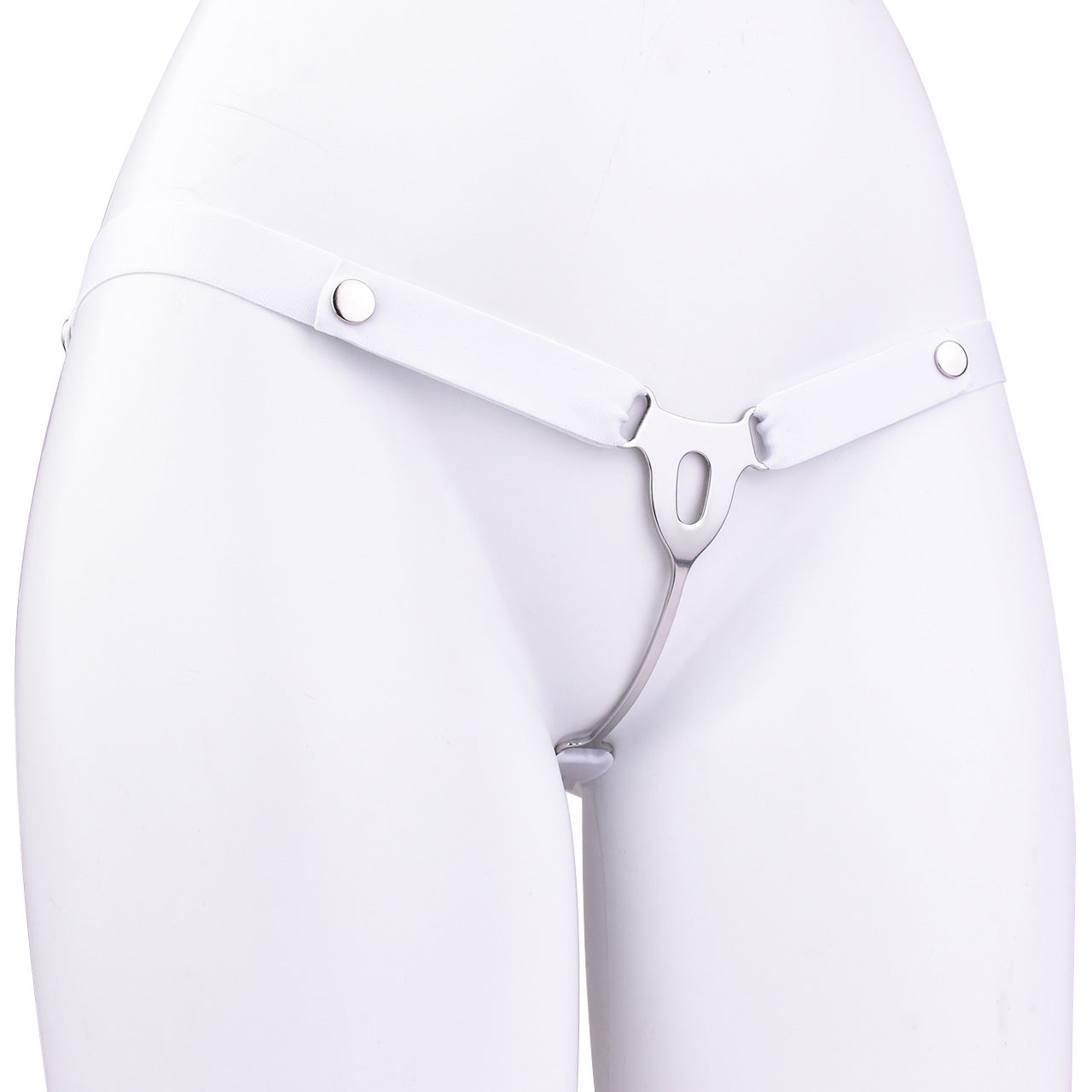 FRRK Imitation Penis Cage Metal Flat Chastity Lock Male Transvestite Penis Compression Restraint Curved Hook Patch Type Pot Lid Lock