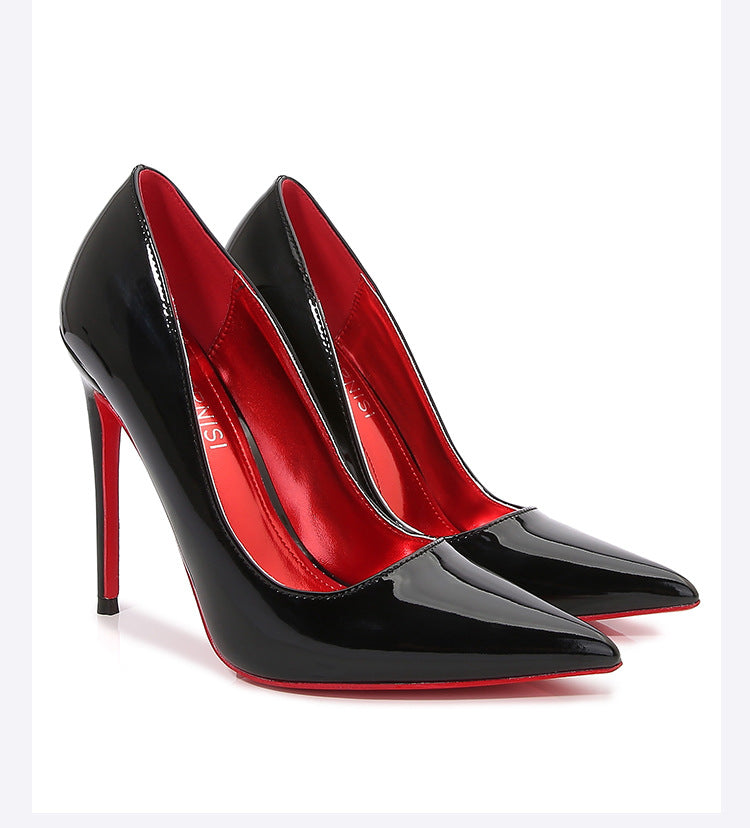 European and American Plus Size Pointed Toe12cm sissy High Heels Stiletto