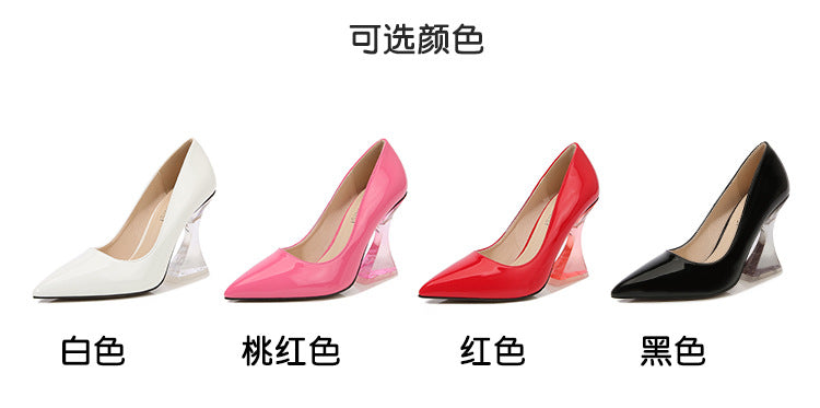 European and American Transparent Crystal sissy White-collar Elegant Women's Shoes