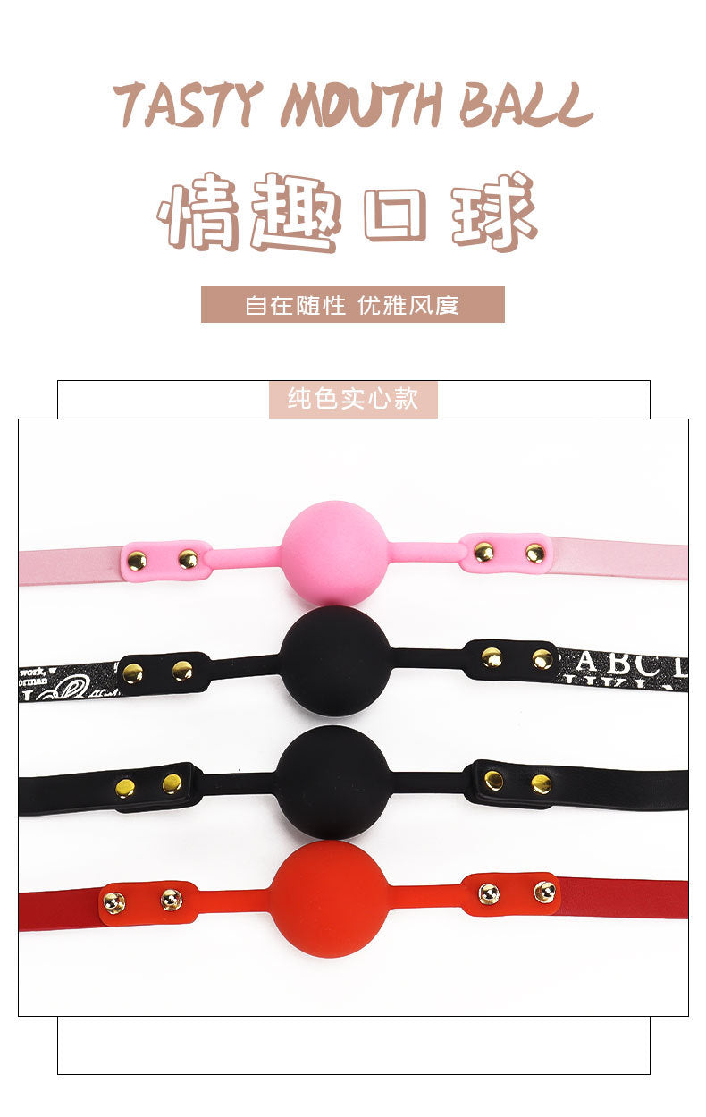 Sex Toys sm Silicone Mouth Ball Flirting Solid Hole Mouth Plug Leather Couple Auxiliary Adult Sex Tool Wholesale