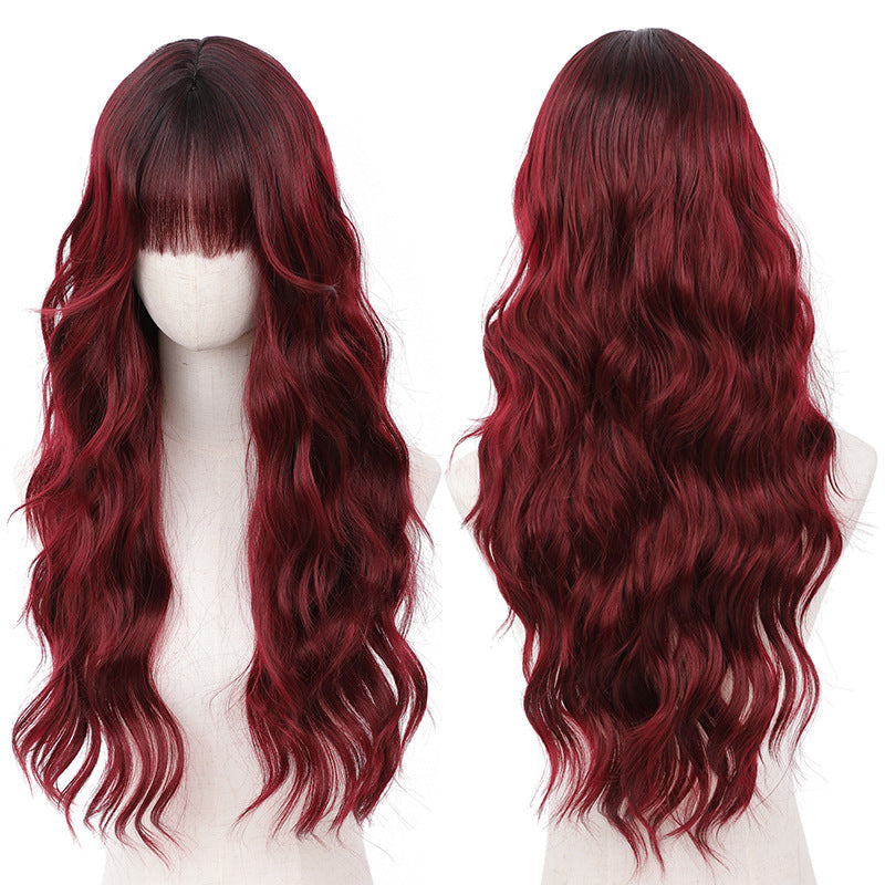 Xuchang Wig Amazon Foreign Trade Water Wave European and American Fashion Long Curly Hair cos Wig Female Full-Head Wig lolita