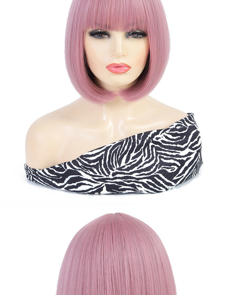 Xuchang Wig Cross-Border Amazon Foreign Trade Fashion European and American Bob Wig Full Head Set wigs Short Straight Hair