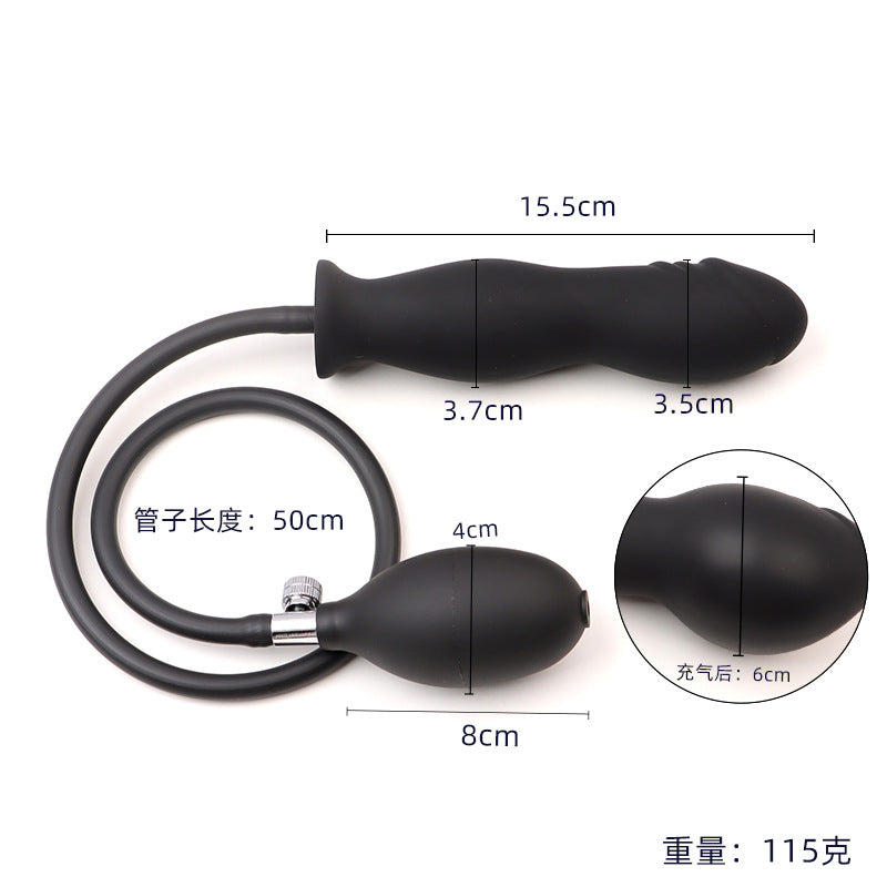 Inflatable Anal Plug Male Sex Toy Anal Masturbation Supplies Outdoor Chrysanthemum Anal Silicone Back Chamber Development Anal Expander