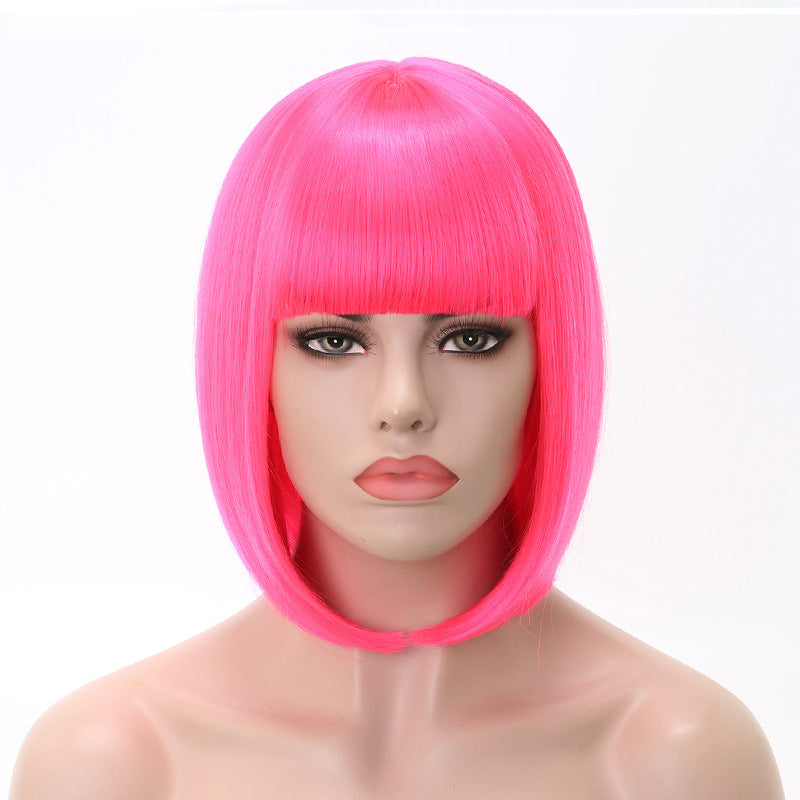 Xuchang Wig Cross-Border Amazon Foreign Trade Fashion European and American Bob Wig Full Head Set wigs Short Straight Hair