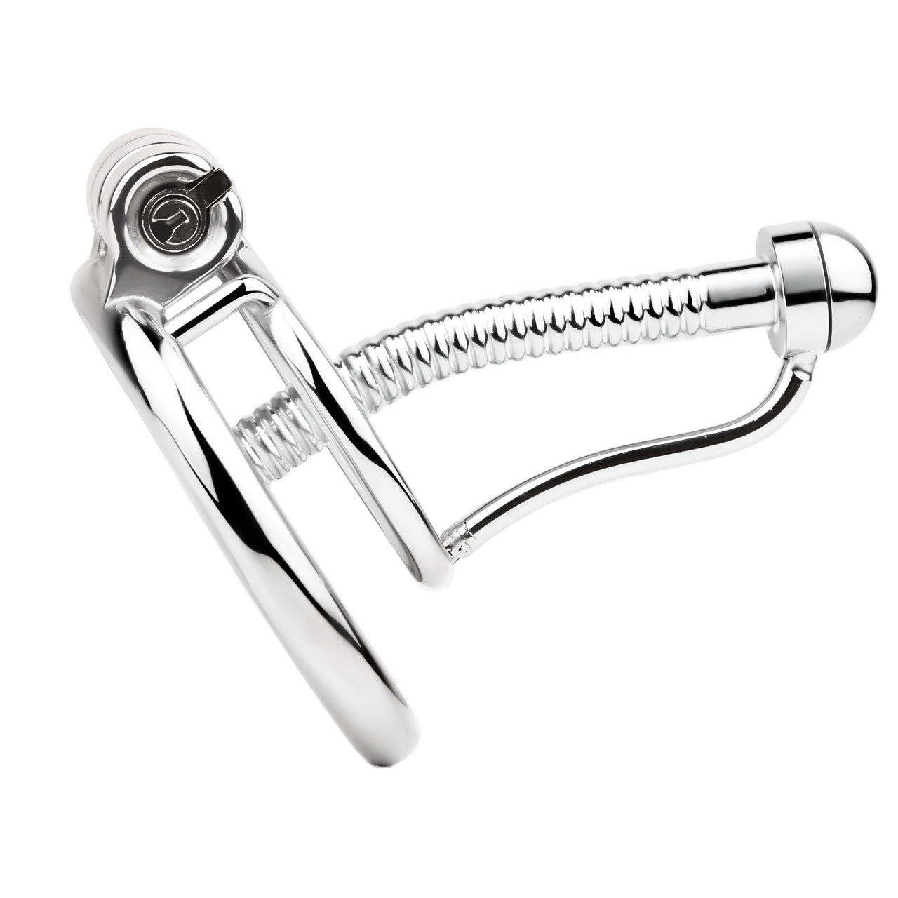 FRRK-238Metal Stainless Steel Horse Eye Rod Anti-Escape Chastity Lock with Urination Catheter for Men