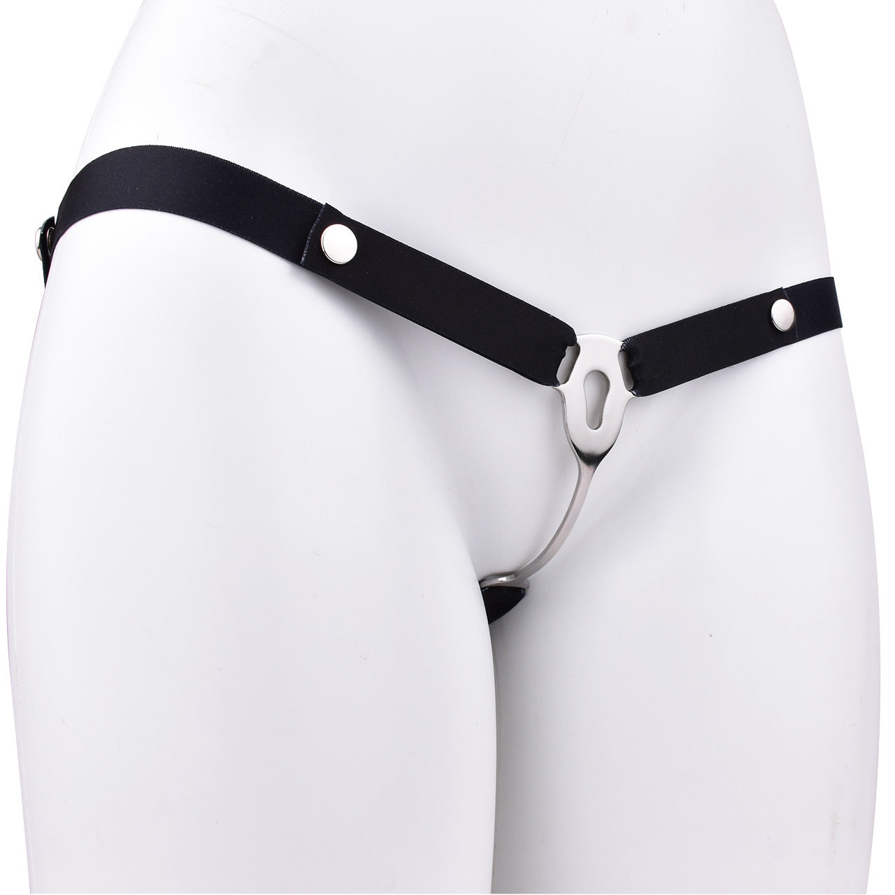 FRRK Imitation Penis Cage Metal Flat Chastity Lock Male Transvestite Penis Compression Restraint Curved Hook Patch Type Pot Lid Lock