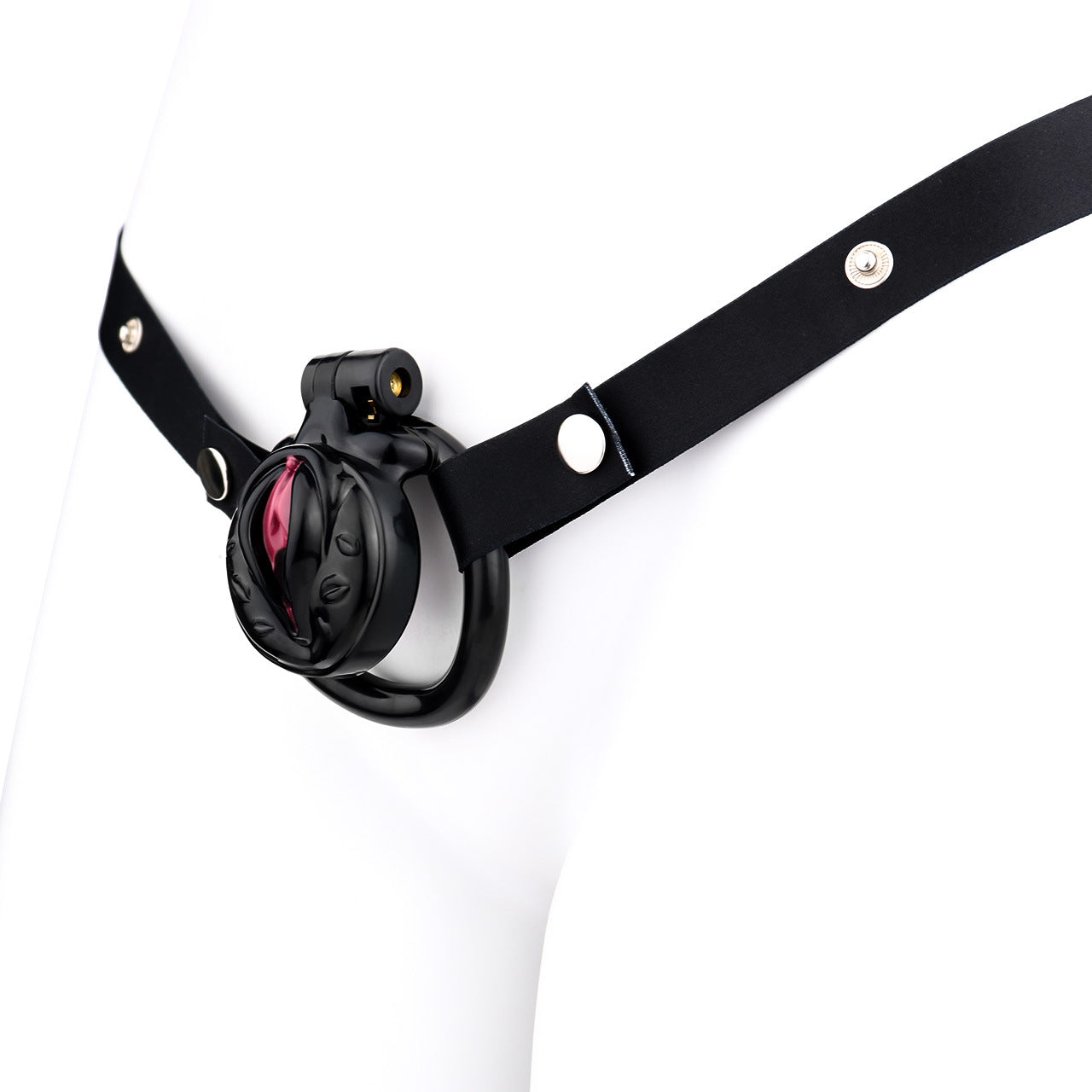 FRRK-3212Transvestite Pink Wearing Chastity Lock ABS Resin CB Bird Cage Miniature Lock Elastic Belt Set