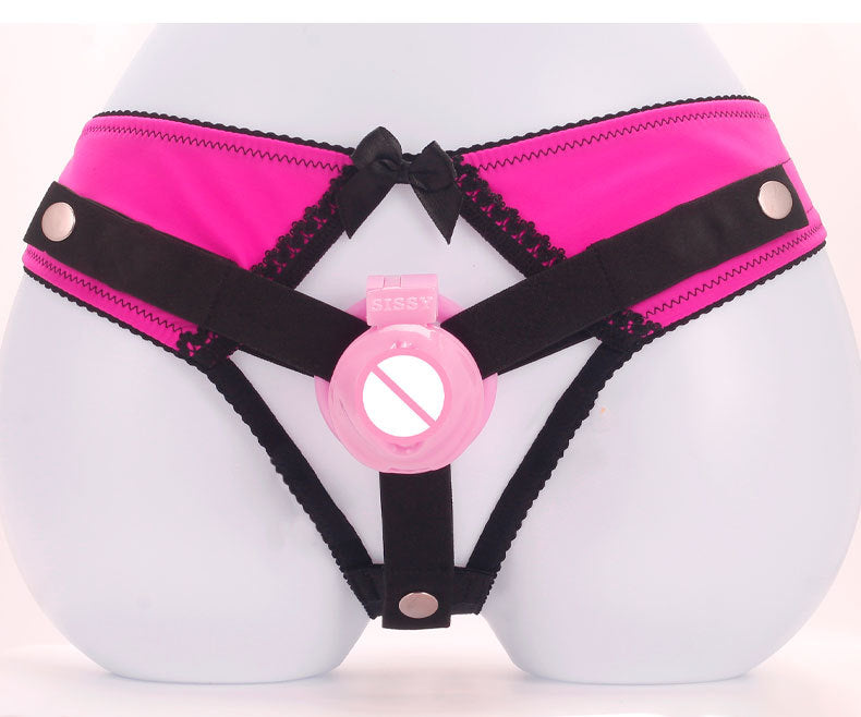 Sissy Male Chastity Lock Auxiliary Belt Underwear with Lock