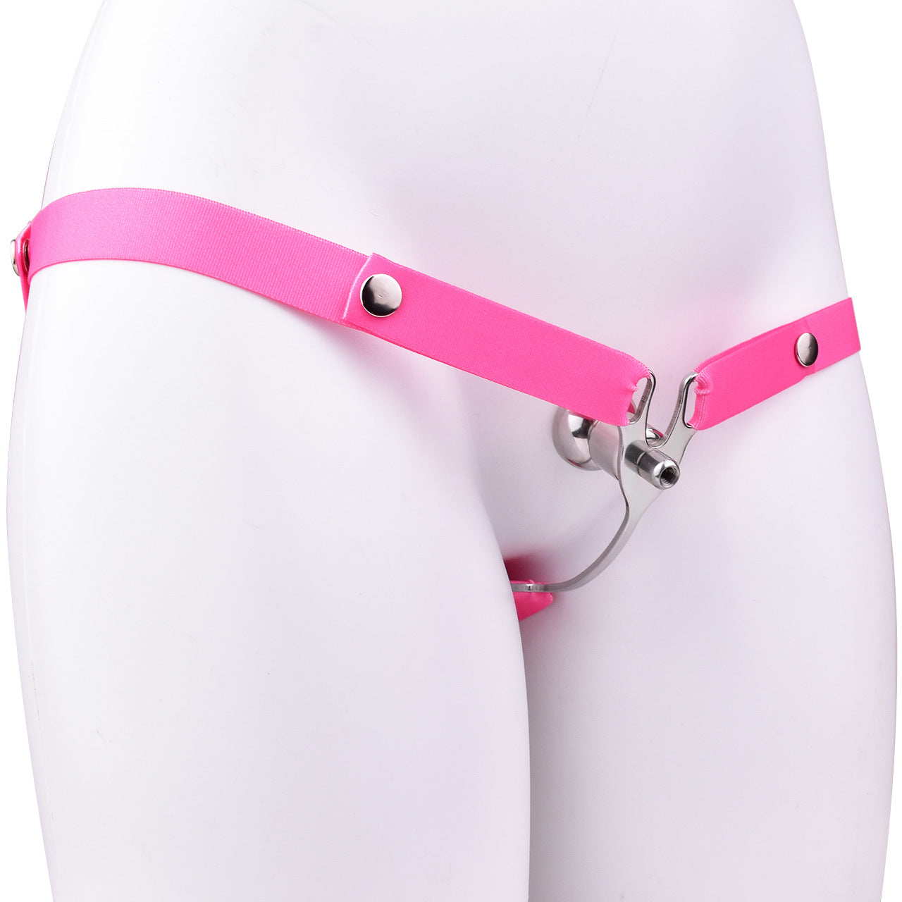 FRRK Imitation Penis Cage Metal Flat Chastity Lock Male Transvestite Penis Compression Restraint Curved Hook Patch Type Pot Lid Lock