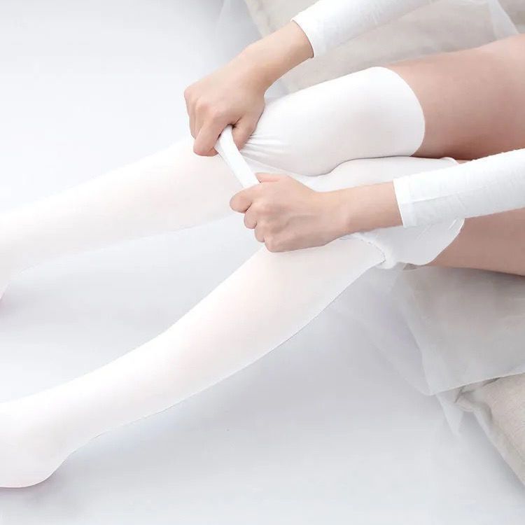 White Japanese Style Crossdresser Pantyhose Thin Style120d Anti-Snag Cute Lolita Spring Summer Pineapple