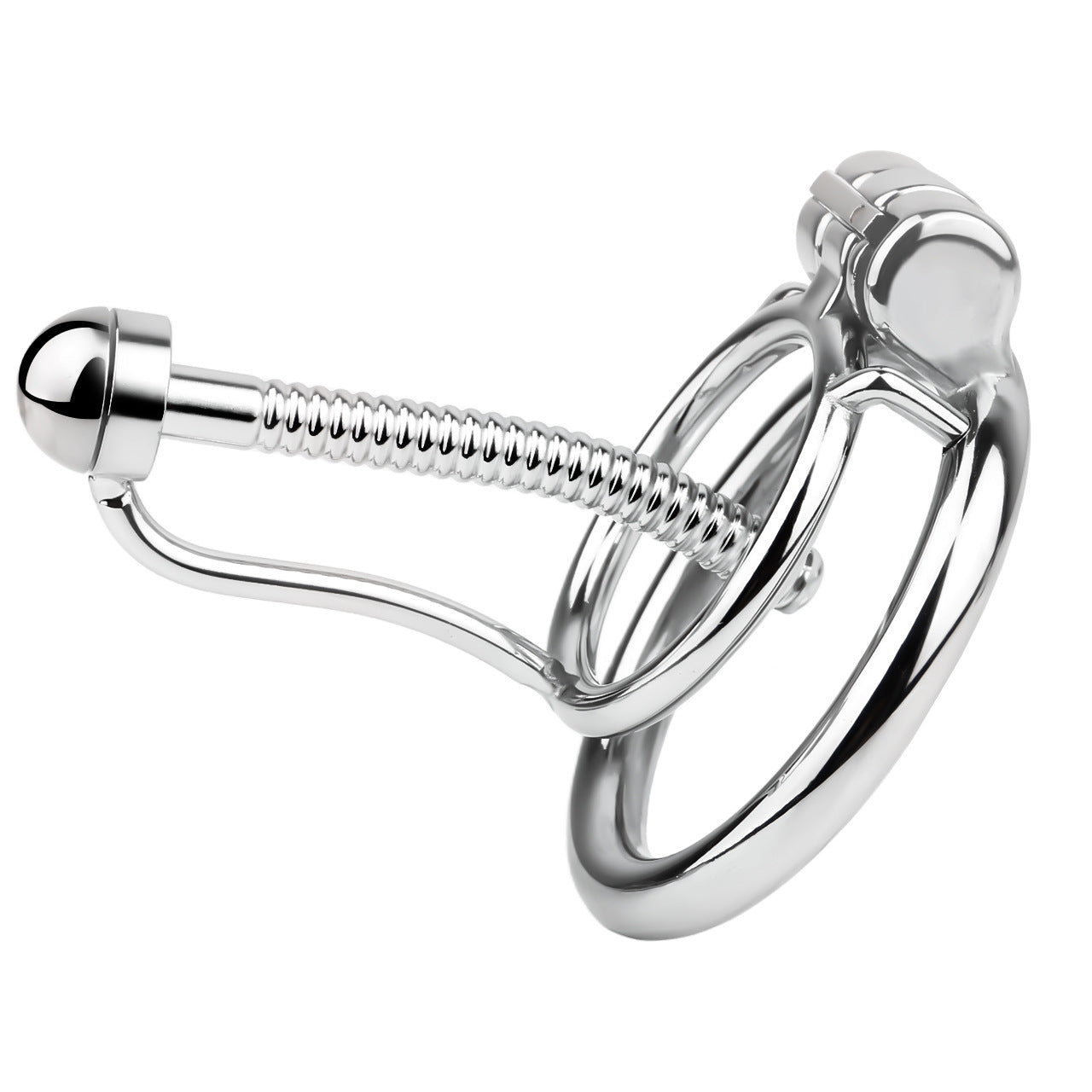 FRRK-238Metal Stainless Steel Horse Eye Rod Anti-Escape Chastity Lock with Urination Catheter for Men