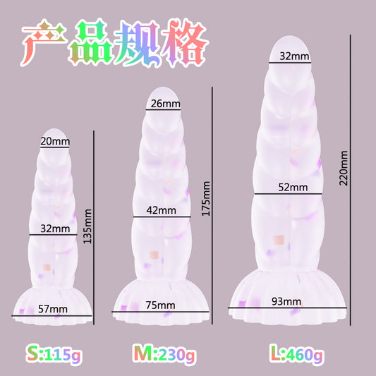 Japanese Style Women's Luminous Crystal Braided Irregular Anal Plug sm Sexy Adult Products Back Court Wear Jelly Dildo