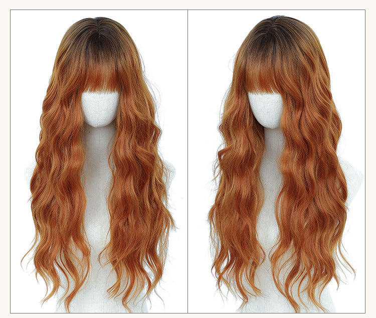 Xuchang Wig Amazon Foreign Trade Water Wave European and American Fashion Long Curly Hair cos Wig Female Full-Head Wig lolita