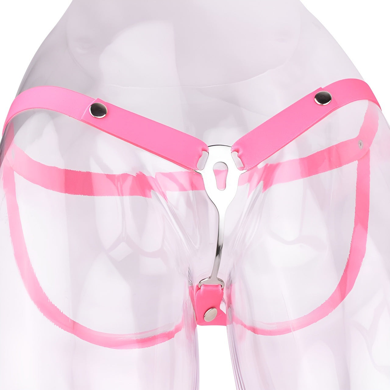 FRRK Imitation Penis Cage Metal Flat Chastity Lock Male Transvestite Penis Compression Restraint Curved Hook Patch Type Pot Lid Lock