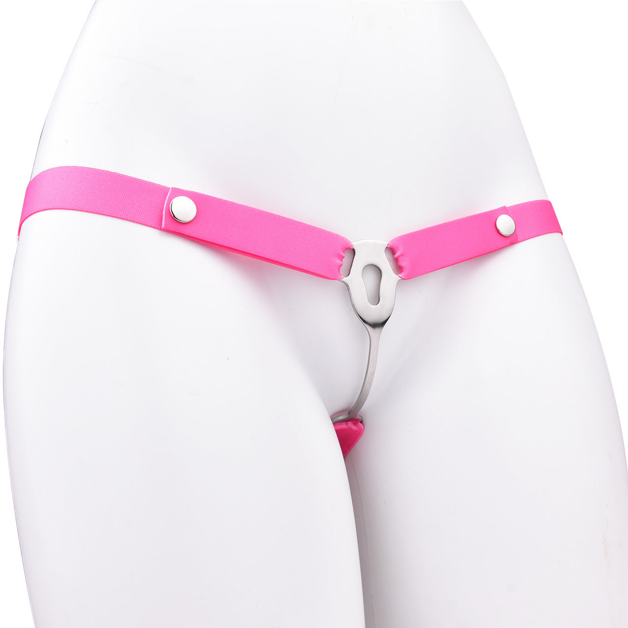 FRRK Imitation Penis Cage Metal Flat Chastity Lock Male Transvestite Penis Compression Restraint Curved Hook Patch Type Pot Lid Lock