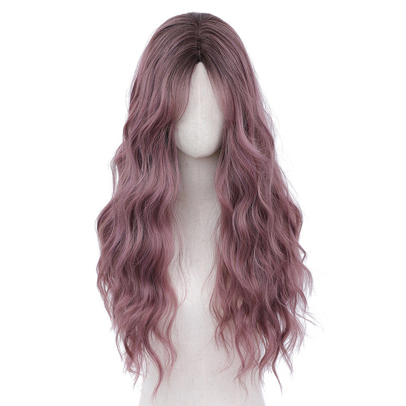 European and American Full Wig Cross-Border Amazon Women's Long Curly Water Wave Eight-Character Bangs lolita Wig Export