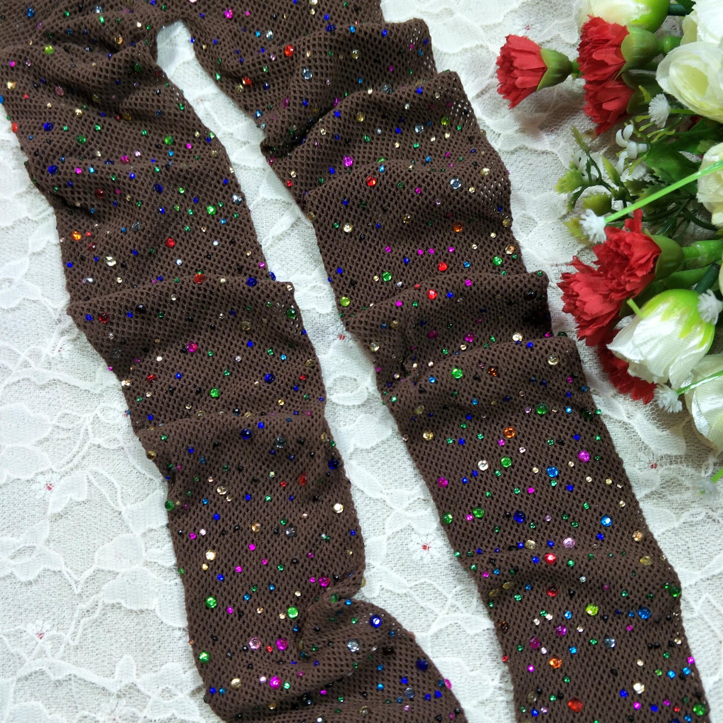 Sexy hot drill net socks, fishnet socks with drill mesh women's pantyhose sex hollow socks