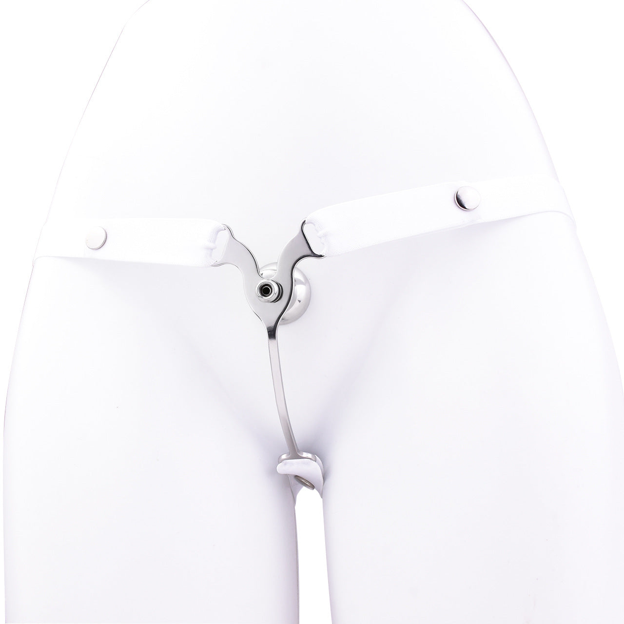 FRRK Imitation Penis Cage Metal Flat Chastity Lock Male Transvestite Penis Compression Restraint Curved Hook Patch Type Pot Lid Lock