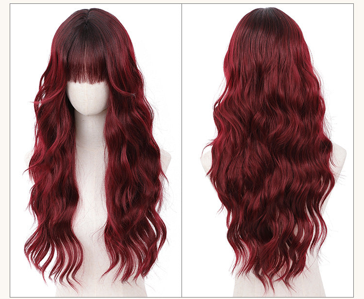 Xuchang Wig Amazon Foreign Trade Water Wave European and American Fashion Long Curly Hair cos Wig Female Full-Head Wig lolita