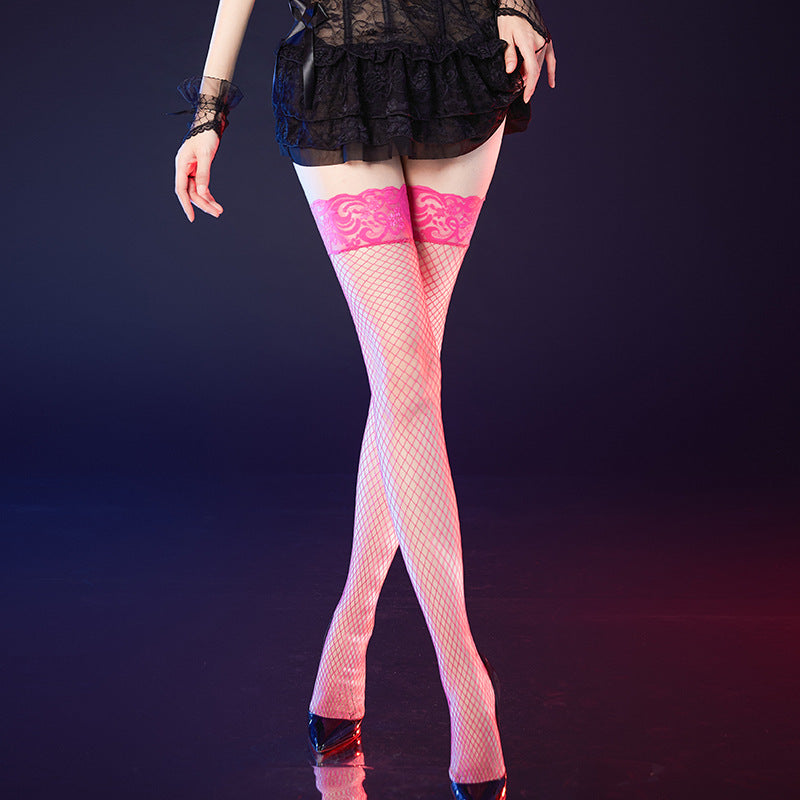Sexy Fishnet Stockings Silk Stockings Women Sexy Black Silk Stockings Women Long Thin Mesh Sheer Temptation Fishnet Stockings No-Slip Stockings