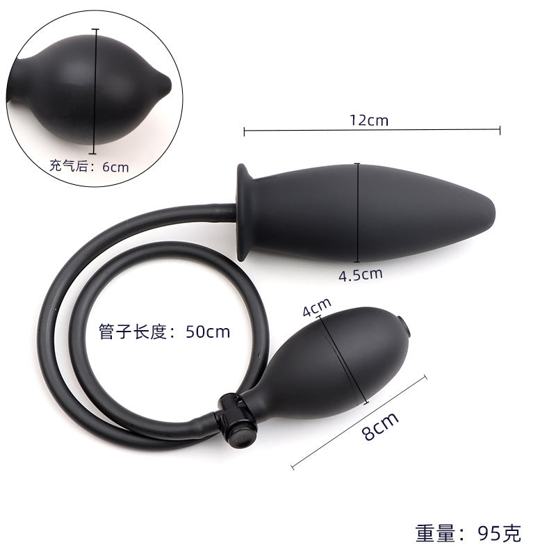 Inflatable Anal Plug Male Sex Toy Anal Masturbation Supplies Outdoor Chrysanthemum Anal Silicone Back Chamber Development Anal Expander
