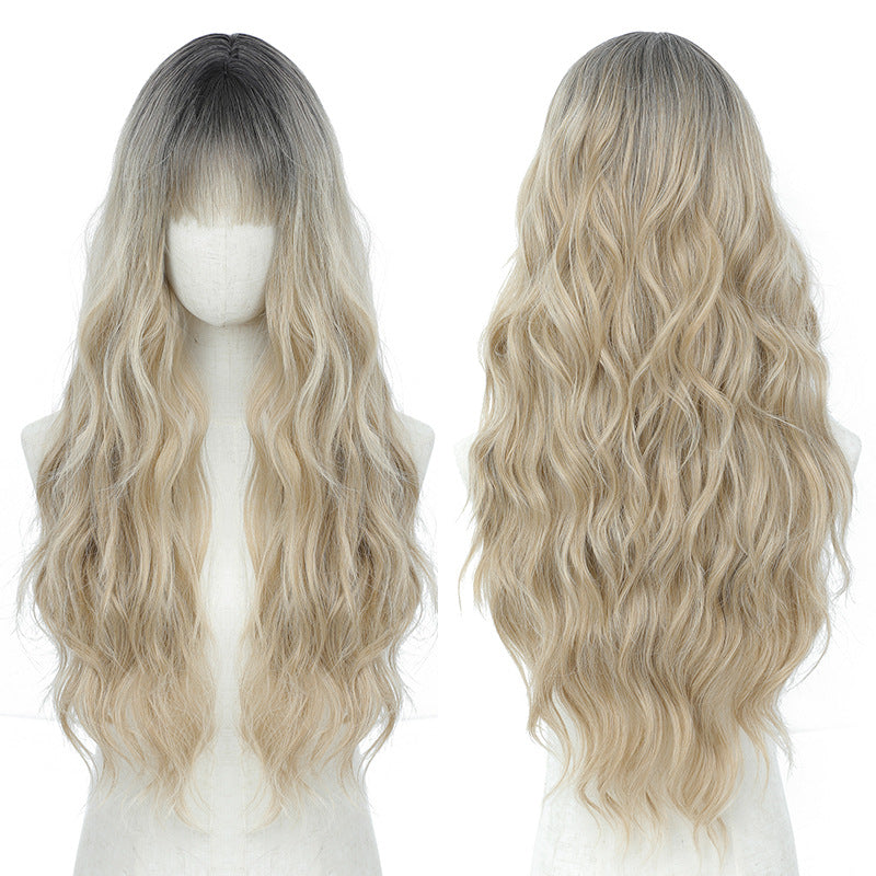 Xuchang Wig Amazon Foreign Trade Water Wave European and American Fashion Long Curly Hair cos Wig Female Full-Head Wig lolita