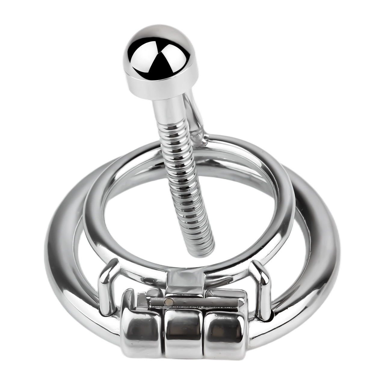 FRRK-238Metal Stainless Steel Horse Eye Rod Anti-Escape Chastity Lock with Urination Catheter for Men