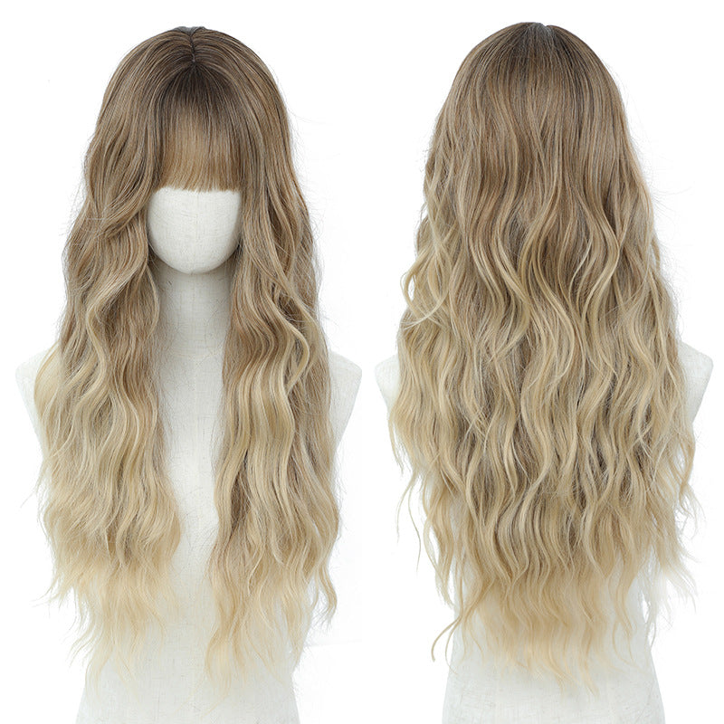 Xuchang Wig Amazon Foreign Trade Water Wave European and American Fashion Long Curly Hair cos Wig Female Full-Head Wig lolita