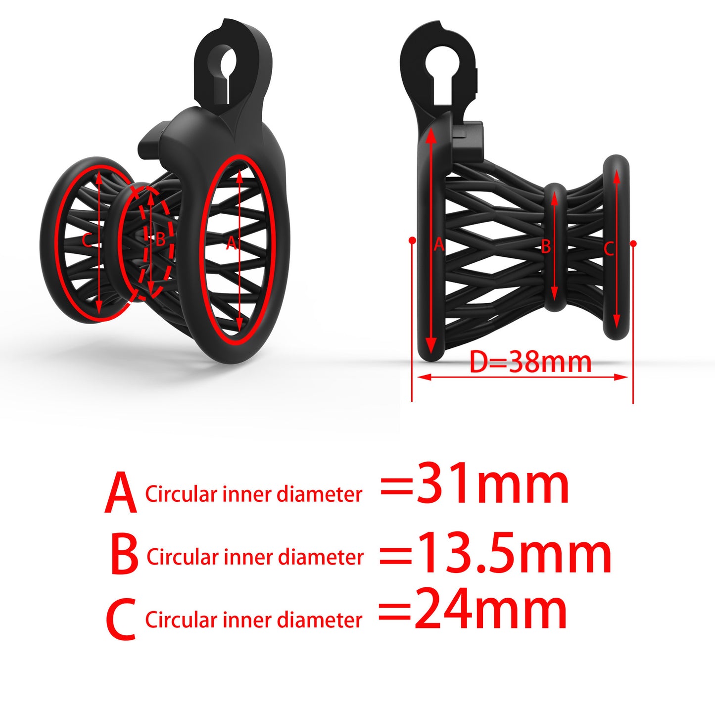 JSSMATE Nylon Negative Small Waist Fish Basket Chastity Lock Chastity Device