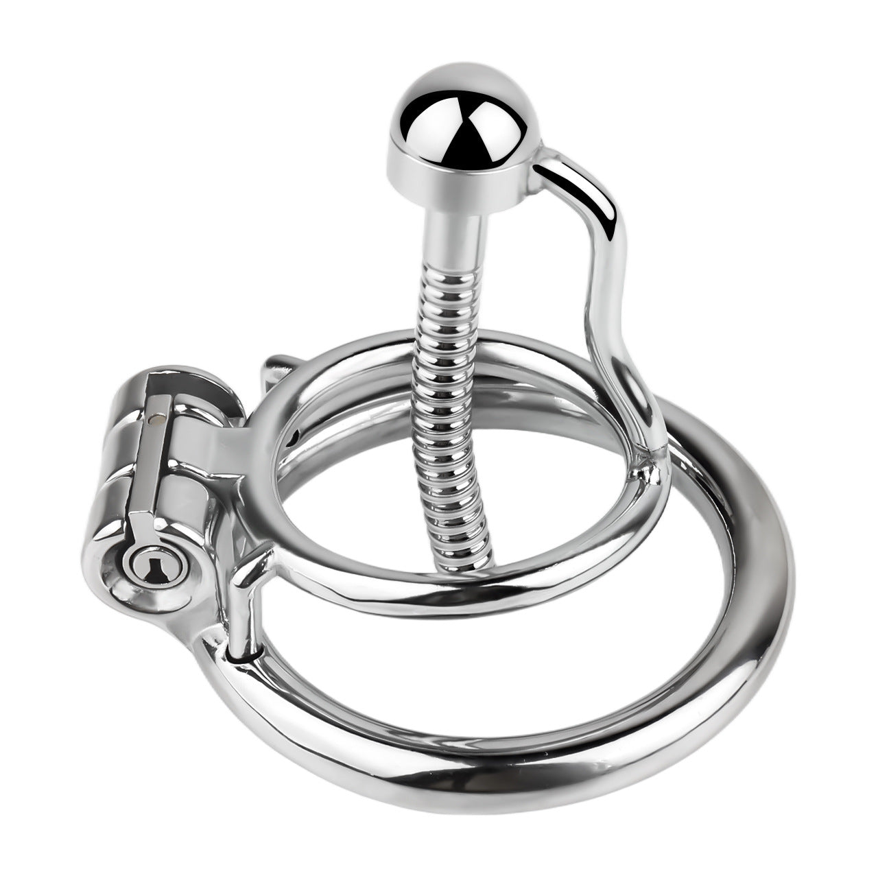 FRRK-238Metal Stainless Steel Horse Eye Rod Anti-Escape Chastity Lock with Urination Catheter for Men