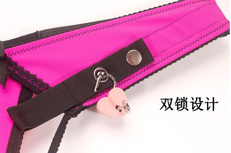 Sissy Male Chastity Lock Auxiliary Belt Underwear with Lock
