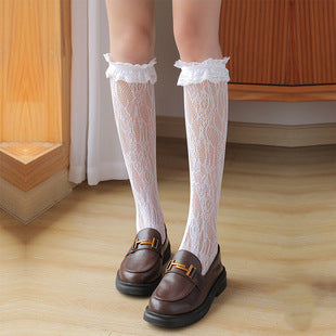 European and American Style Open Crotch Lace Transparent Suspender Black Silk Sexy Fishnet Stockings Non-Slip One-Piece Garter Belt for Women7552