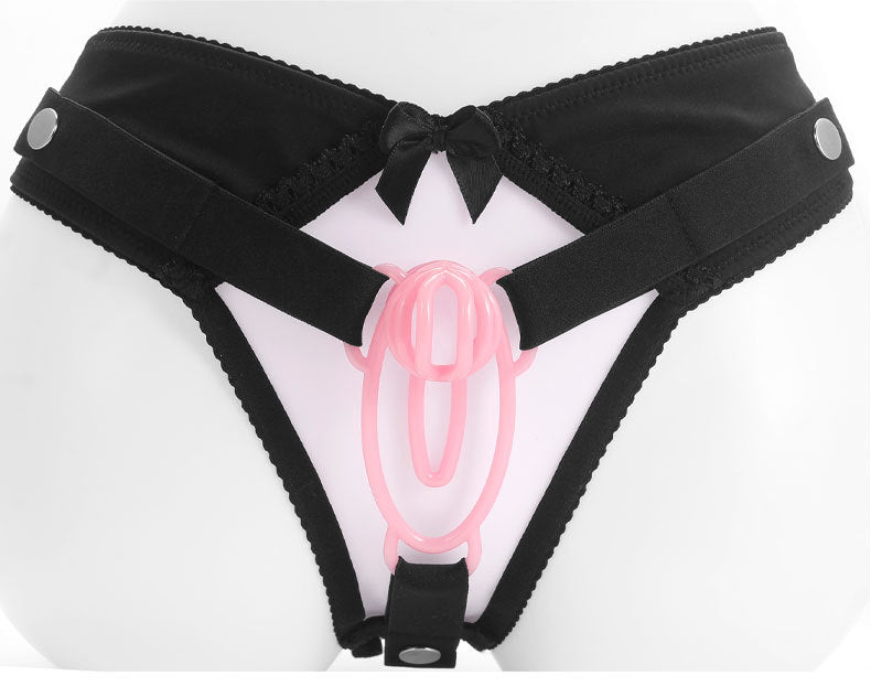 Sissy Male Chastity Lock Auxiliary Belt Underwear with Lock