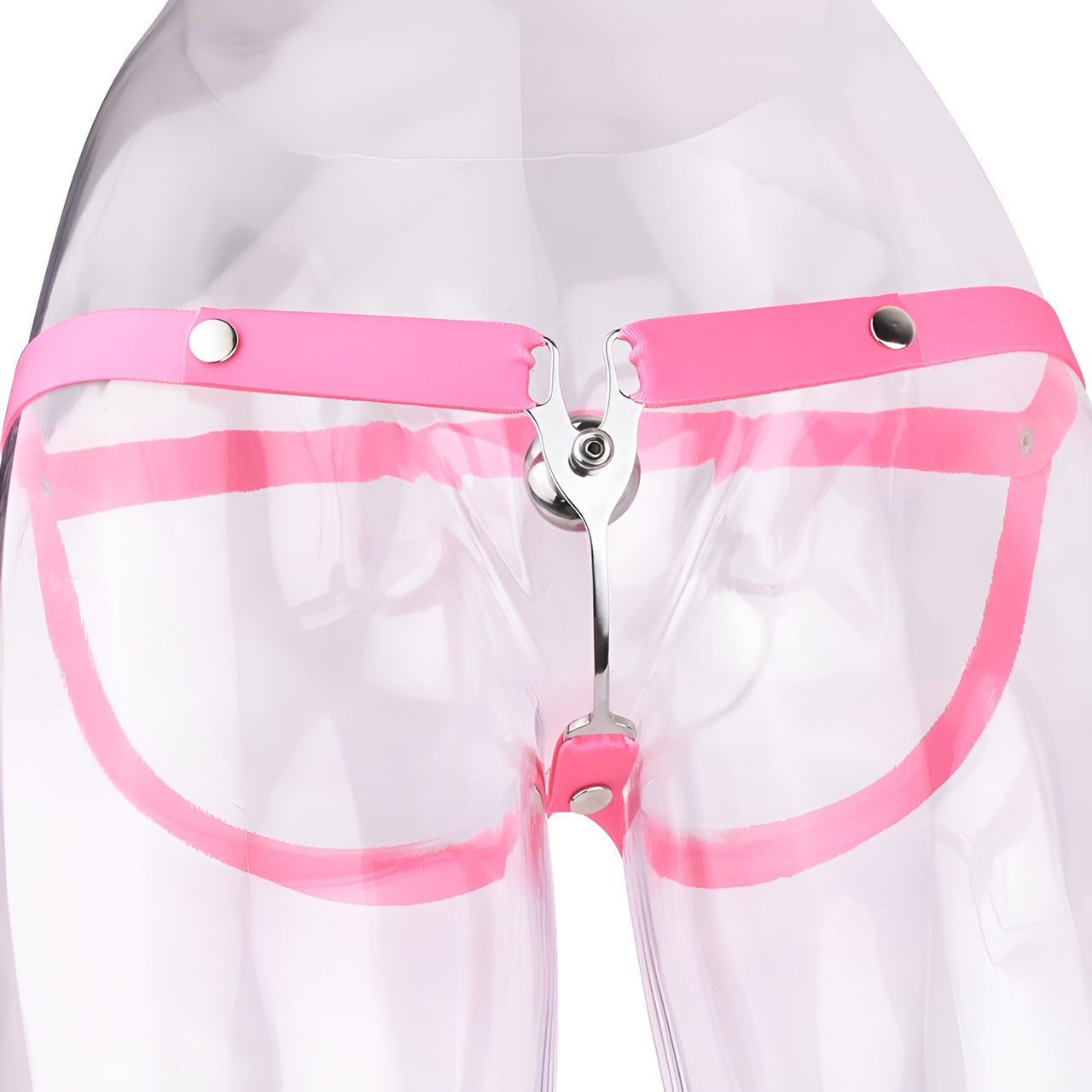 FRRK Imitation Penis Cage Metal Flat Chastity Lock Male Transvestite Penis Compression Restraint Curved Hook Patch Type Pot Lid Lock