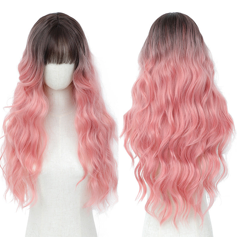 Xuchang Wig Amazon Foreign Trade Water Wave European and American Fashion Long Curly Hair cos Wig Female Full-Head Wig lolita