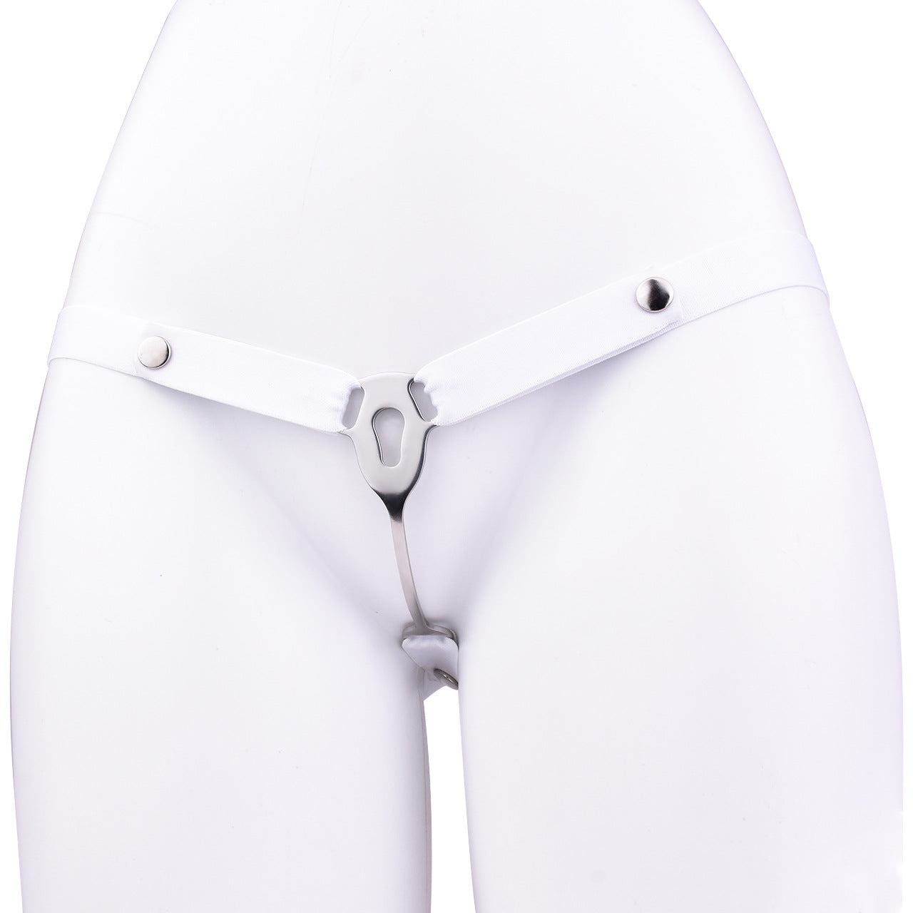 FRRK Imitation Penis Cage Metal Flat Chastity Lock Male Transvestite Penis Compression Restraint Curved Hook Patch Type Pot Lid Lock