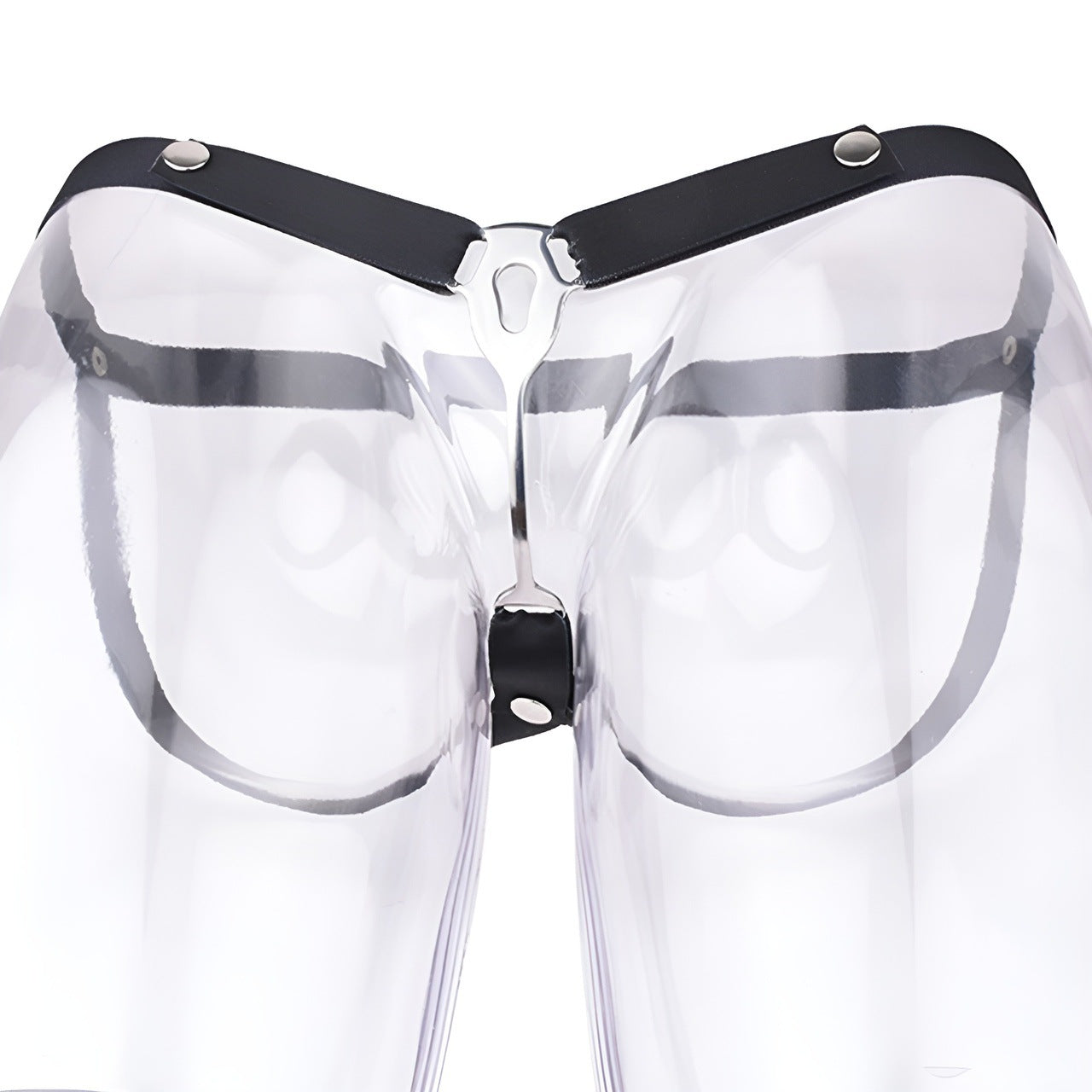 FRRK Imitation Penis Cage Metal Flat Chastity Lock Male Transvestite Penis Compression Restraint Curved Hook Patch Type Pot Lid Lock